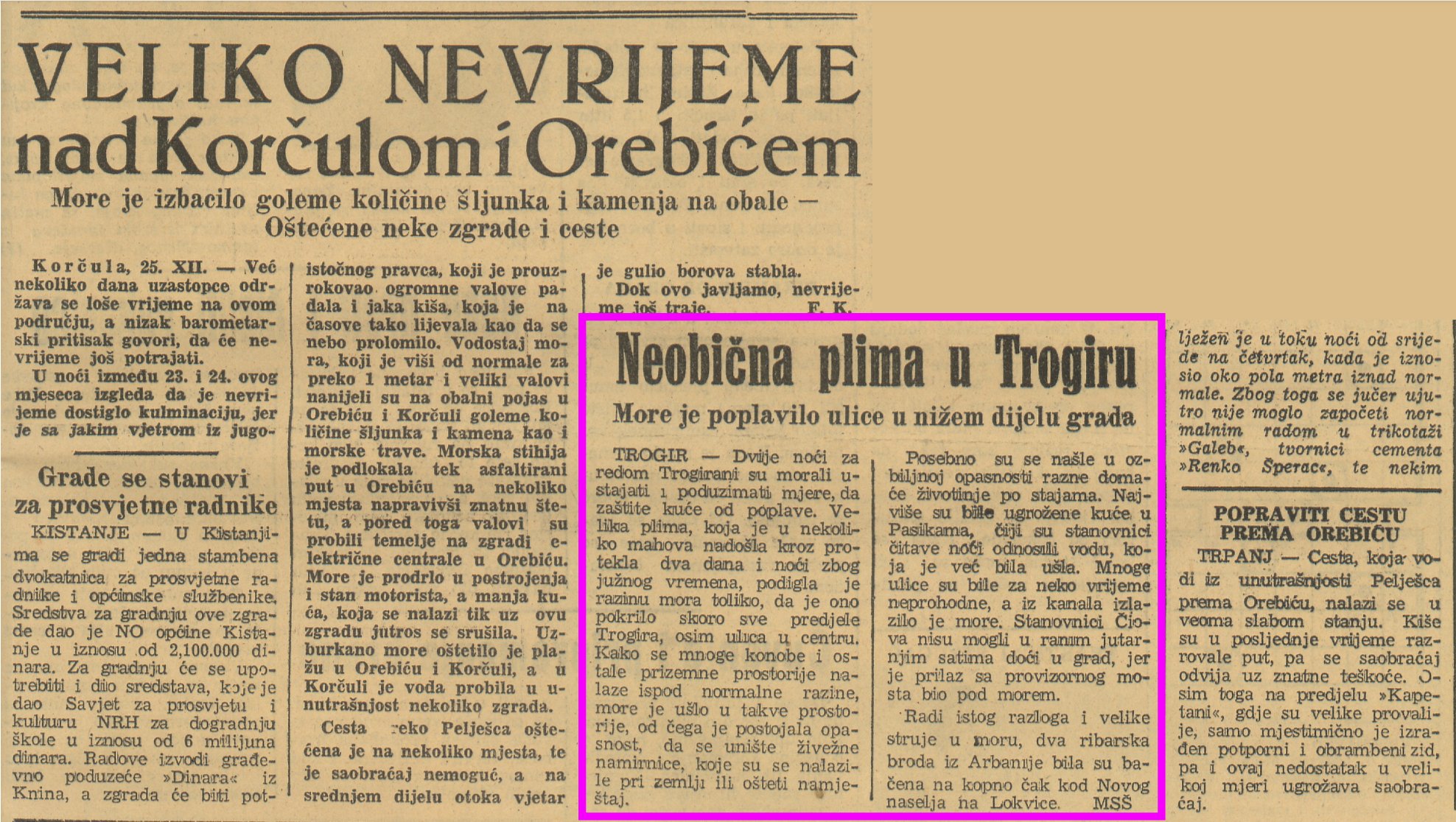 Slobodna Dalmacija, 26 December 1958