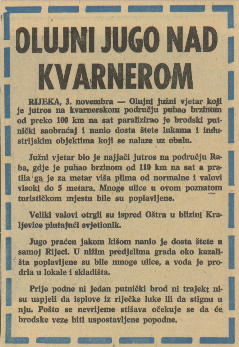 Novi list, 4 November 1968