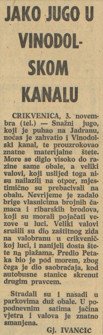 Novi list, 4 November 1968