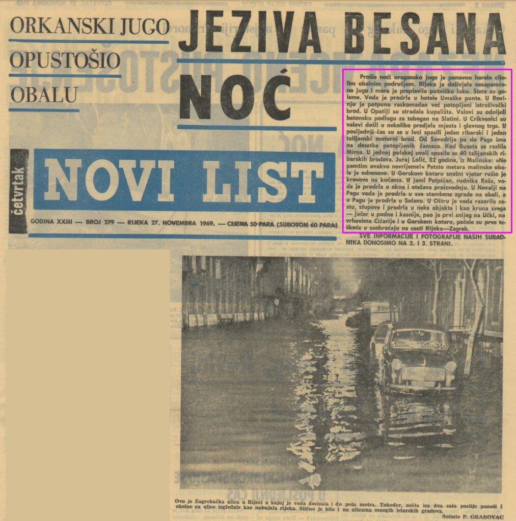 Novi list, 27 November 1969