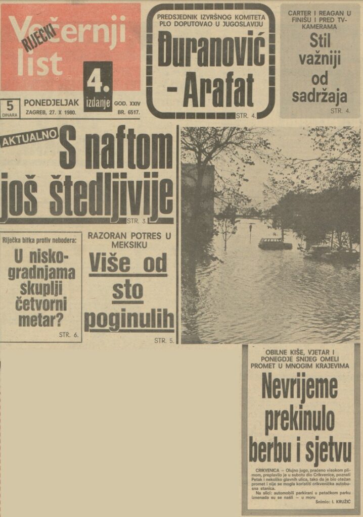 Večernji list, 27 October 1980